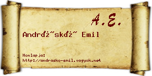 Andráskó Emil névjegykártya