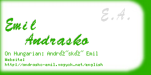 emil andrasko business card